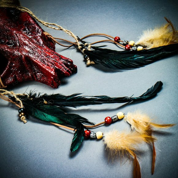 Bloody Red Antelope Devil Deer Horn Skull Mask - Picture 8 of 10